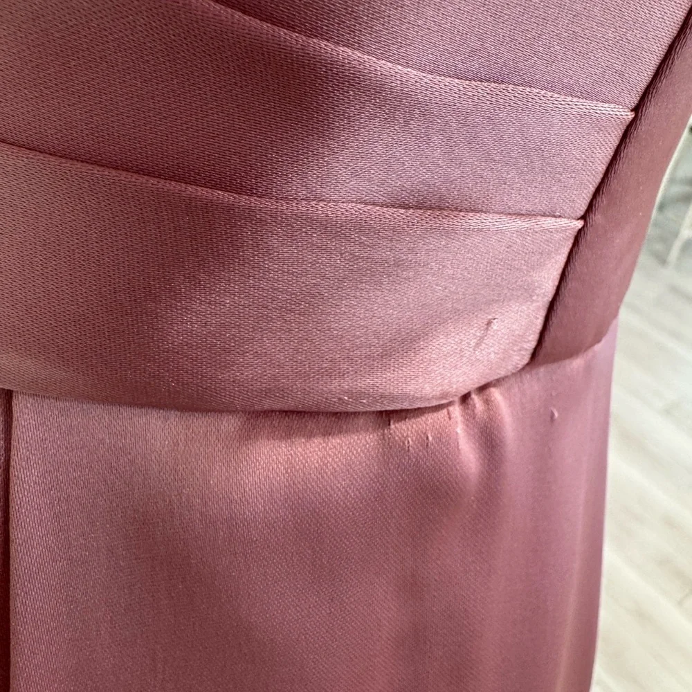 Zuhair Murad Asymmetric Draped Satin Gown Pink Maxi Dress
